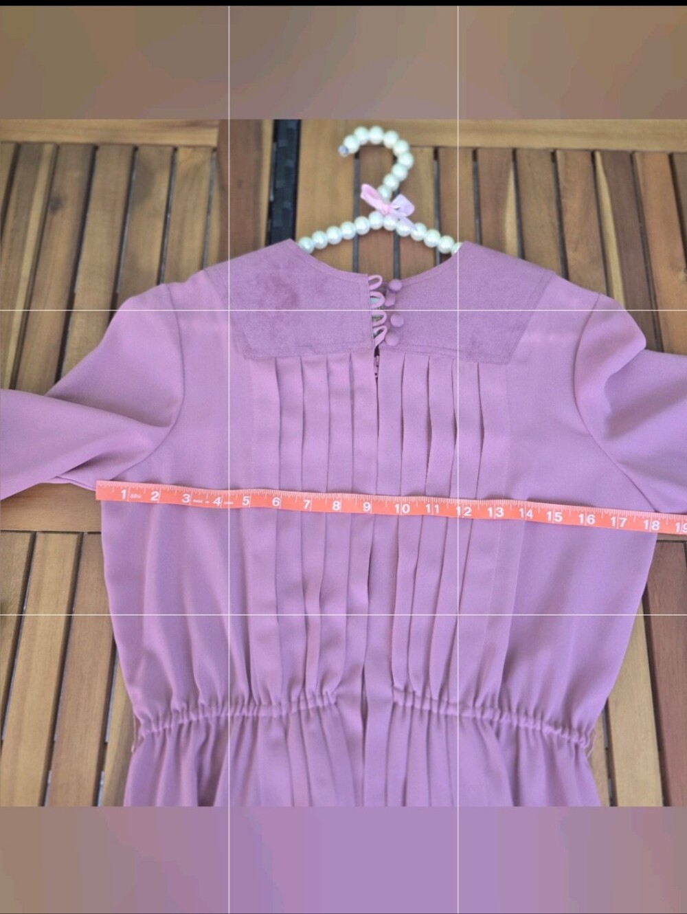 Abe Schrader Vintage Faux Suede & Pleated Midi Dress - Dusty Rose / Mauve - Picture 7 of 10